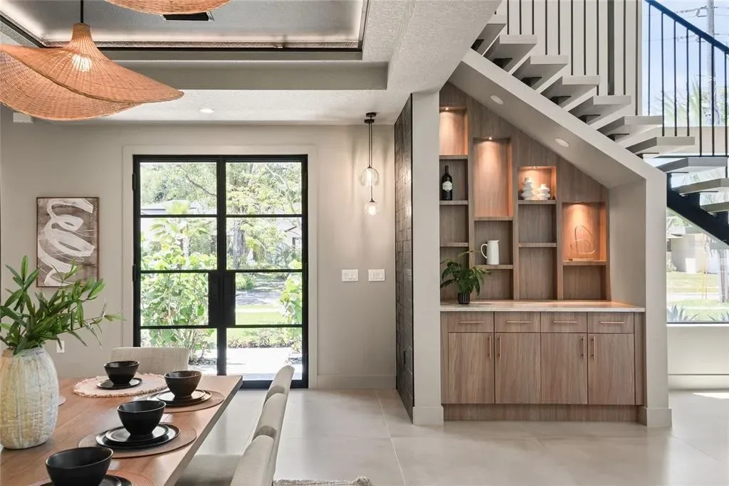 Chelsea Street custom home interior — mid-century modern